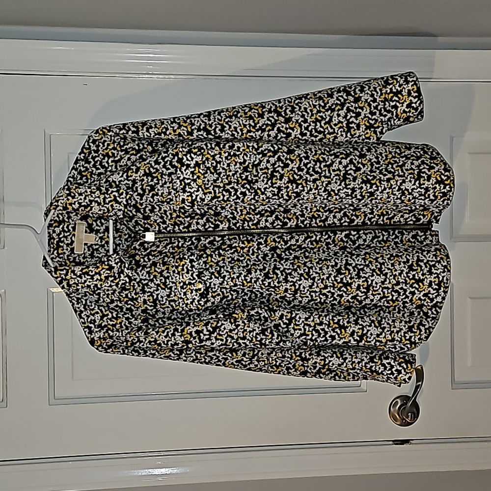 MICHAEL KORS Women's Plus Zippered Woven Shirt.